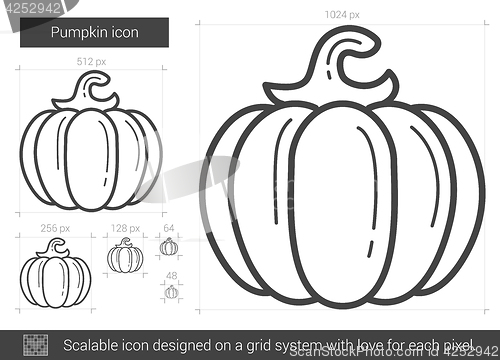 Image of Pumpkin line icon.