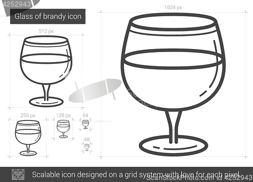 Image of Glass of brandy line icon.