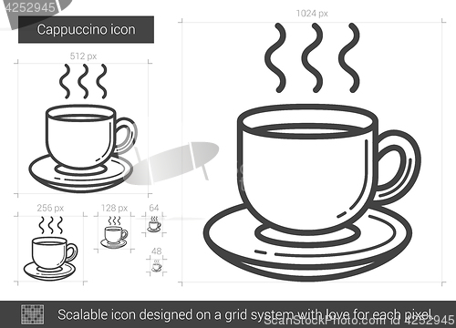 Image of Cappuccino line icon.