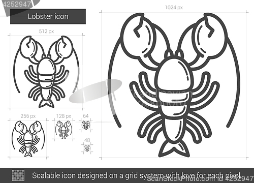 Image of Lobster line icon.