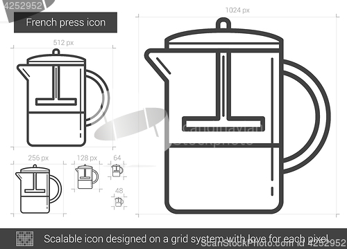 Image of French press line icon.