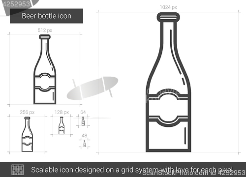 Image of Beer bottle line icon.