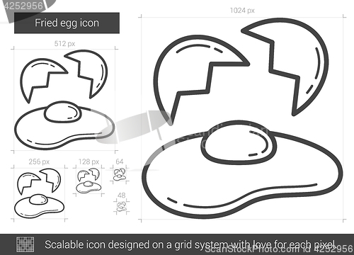 Image of Fried egg line icon.