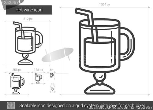 Image of Hot wine line icon.