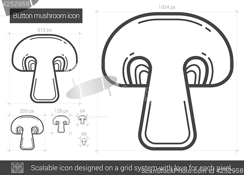 Image of Button mushroom line icon.