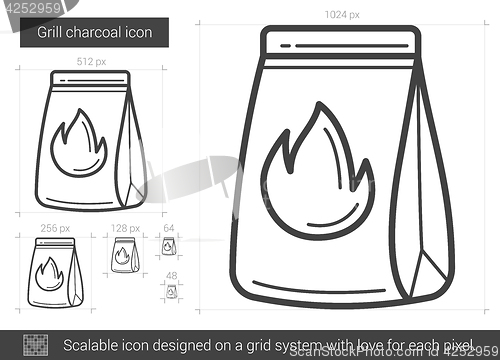 Image of Grill charcoal line icon.