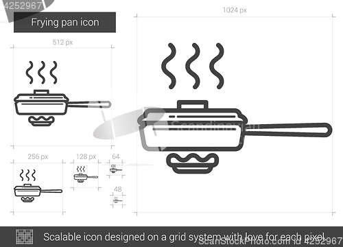 Image of Frying pan line icon.
