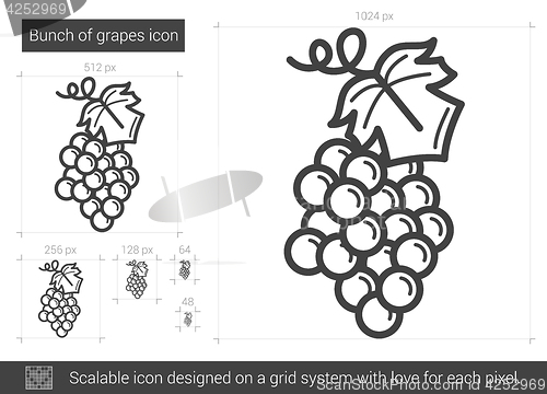 Image of Bunch of grapes line icon.