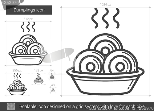 Image of Dumplings line icon.