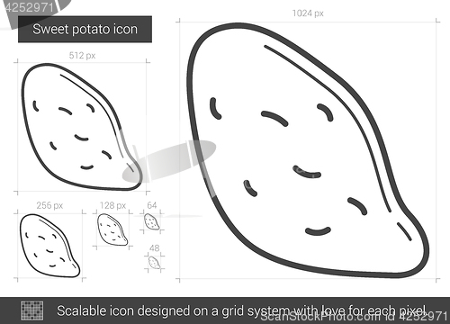 Image of Sweet potato line icon.