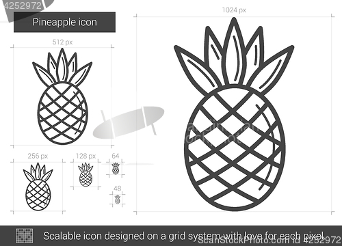 Image of Pineapple line icon.