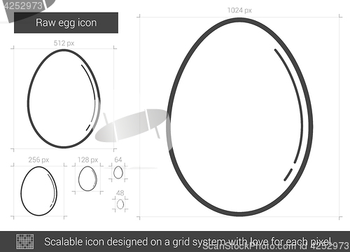 Image of Raw egg line icon.