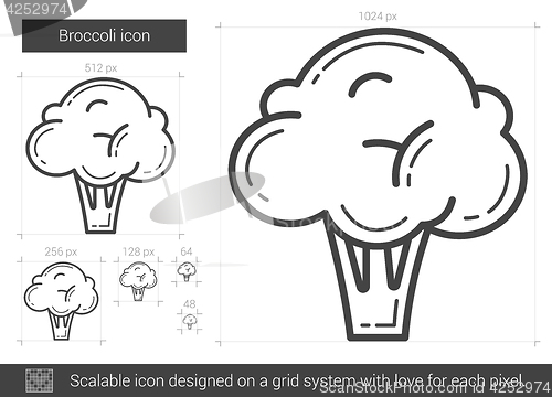 Image of Broccoli line icon.