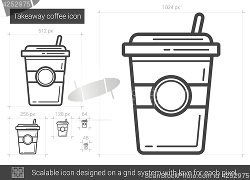 Image of Takeaway coffee line icon.