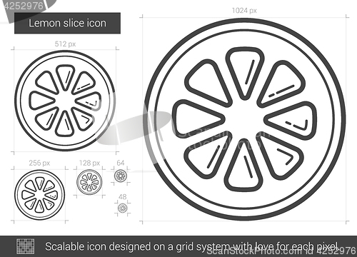 Image of Lemon slice line icon.