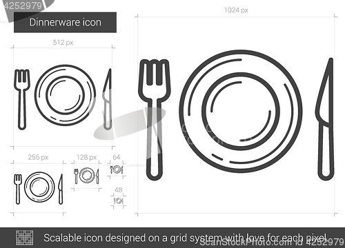 Image of Dinnerware line icon.