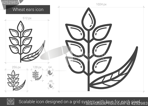 Image of Wheat ears line icon.