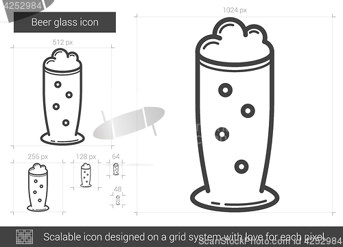 Image of Beer glass line icon.