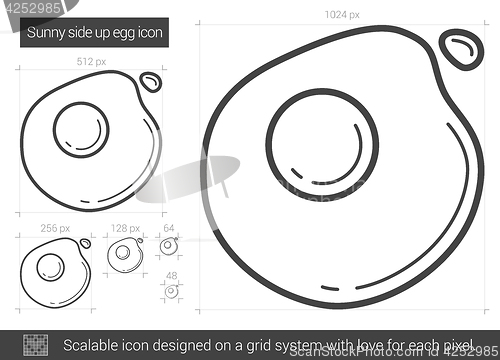 Image of Sunny side up eggs line icon.