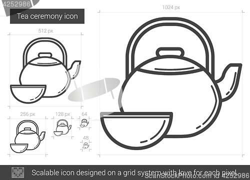 Image of Tea ceremony line icon.