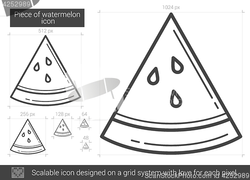 Image of Piece of watermelon line icon.