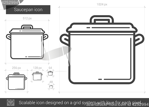 Image of Saucepan line icon.