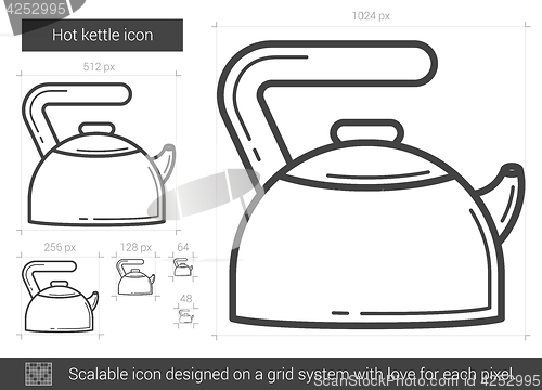 Image of Hot kettle line icon.