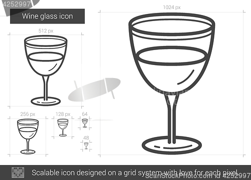 Image of Wine glass line icon.