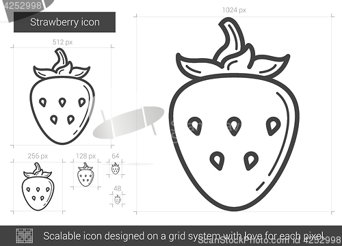 Image of Strawberry line icon.