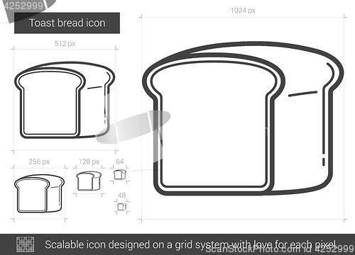 Image of Toast bread line icon.