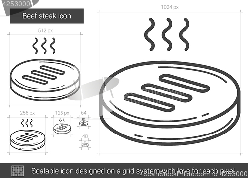 Image of Beef steak line icon.