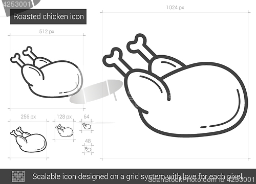 Image of Roasted chicken line icon.