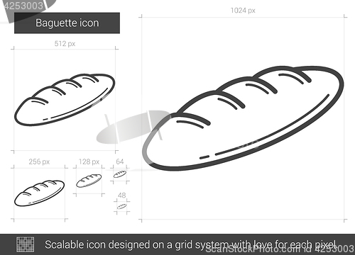 Image of Baguette line icon.