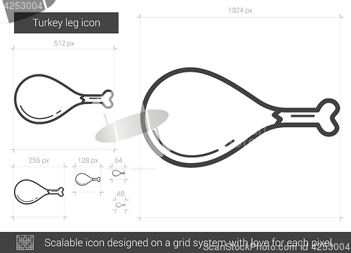 Image of Turkey leg line icon.