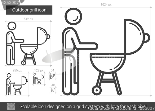 Image of Outdoor grill line icon.