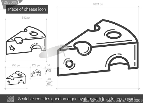 Image of Piece of cheese line icon.