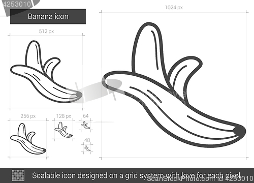 Image of Banana line icon.
