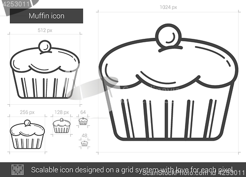 Image of Muffin line icon.