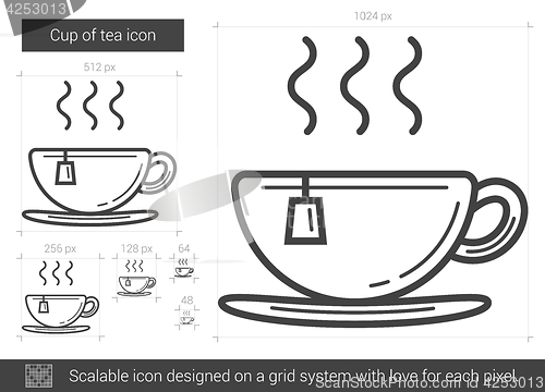 Image of Cup of tea line icon.