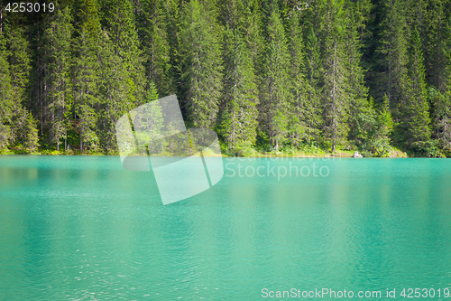 Image of Braies Lake in Dolomiti region, Italy