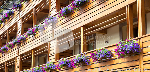 Image of Flowers on Chalet balcony