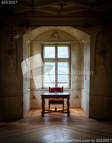 Image of GRESSONEY, ITALY - January 6th: Interior of Castle Savoia