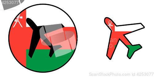 Image of Nation flag - Airplane isolated - Oman