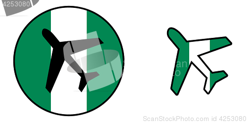 Image of Nation flag - Airplane isolated - Nigeria