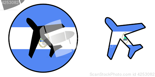 Image of Nation flag - Airplane isolated - Nicaragua
