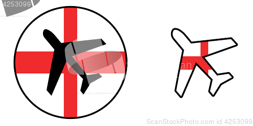 Image of Nation flag - Airplane isolated - England
