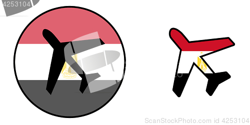 Image of Nation flag - Airplane isolated - Egypt