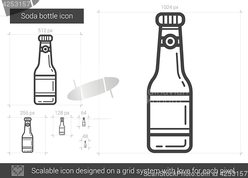 Image of Soda bottle line icon.