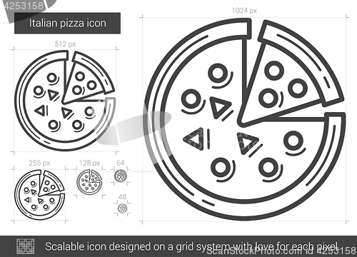 Image of Italian pizza line icon.