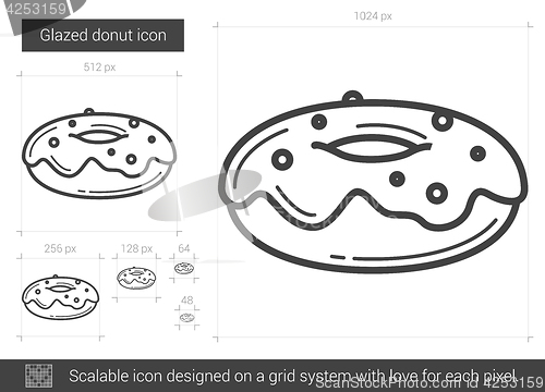 Image of Glazed donut line icon.